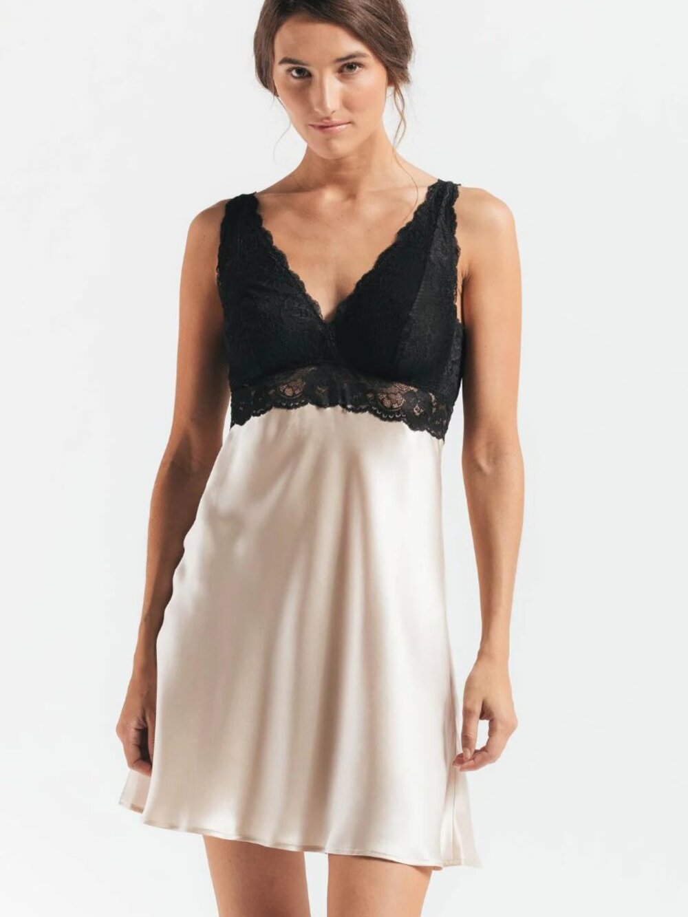 Luxurious Silk Bust Support Chemise in Champagne!